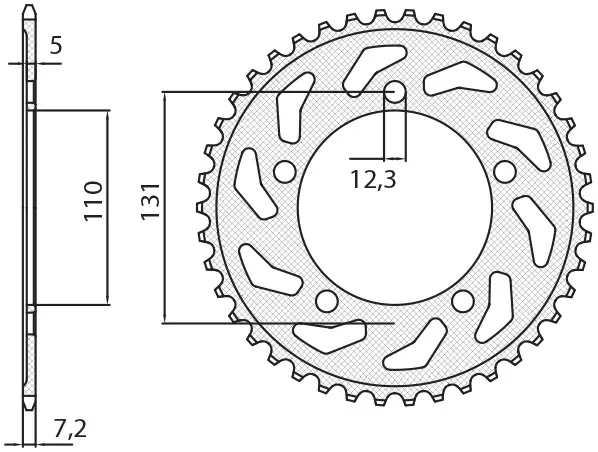 SUNSTAR řetězové kolečko zadní 4585 44 BMW S 1000 RR '09-'11 (JTR7.44) (řetěz 525) (458544JT) (SUNSTAR řetězové kolečko zadní 4585 44 BMW S 1000 RR)
