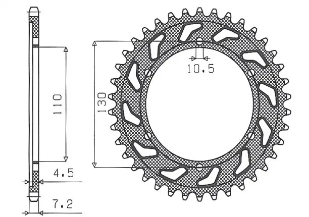 SUNSTAR řetězové kolečko zadní 4385 46 YAMAHA R6 '06-'20, MT09 '14-'19, SUZUKI GSXR 750 '11-'19, GSXR 1000 '17-'19, XSR 900 '16-'19 (+1) (JTR1876.46)