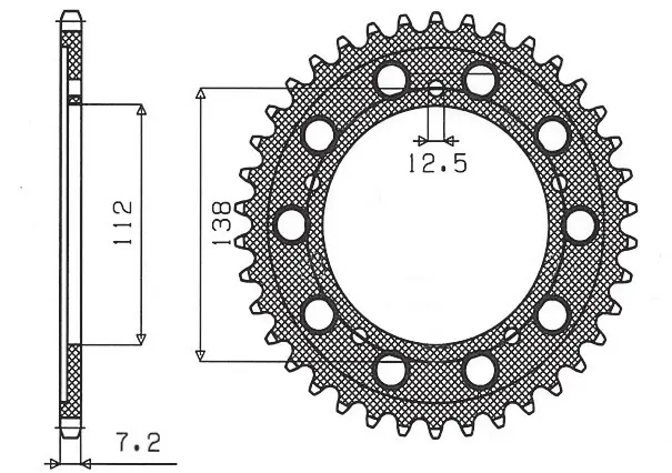SUNSTAR řetězové kolečko zadní 4357 44 HONDA CBR 600 '99-'00 (JTR1304.44) (řetěz 525) (435744JT) ( )