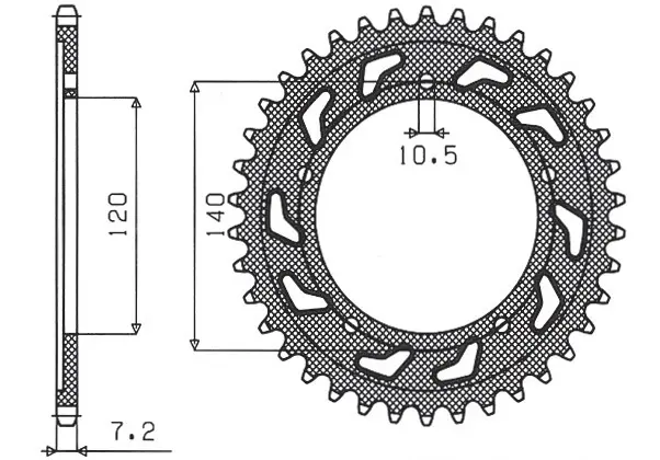 SUNSTAR řetězové kolečko zadní 4398 44 SUZUKI/TRIUMPH (JTR1792.44)* (řetěz 525) (439844JT) (SUNSTAR řetězové kolečko zadní 4398 44 SUZUKI/TRIUMPH)