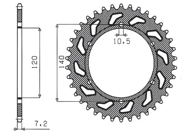 SUNSTAR řetězové kolečko zadní 5301 39 KAWASAKI ZR 750 ZEPHYR 91-99,W 650 99-06 (JTR498.39) (řetěz 525) (530139JT) (SUNSTAR řetězové kolečko zadní)