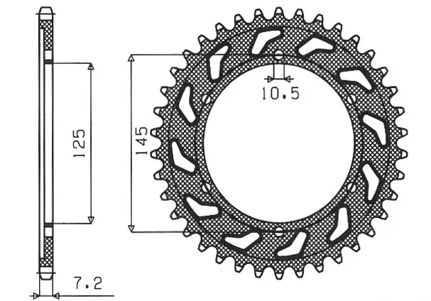 SUNSTAR řetězové kolečko zadní 869 44 YAMAHA TDM 850 (91-95) (3VD) (JTR867.44) (řetěz 525) (86944JT) (SUNSTAR řetězové kolečko zadní 869 44 YAMAHA)