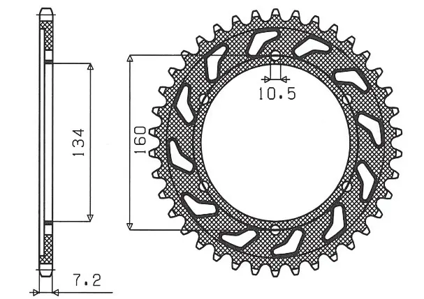 SUNSTAR řetězové kolečko zadní 4405 42 HONDA CBR 600RR '03-'06 (PC37) (JTR1307.42) (řetěz 525) (440542JT) (SUNSTAR řetězové kolečko zadní 4405 42)