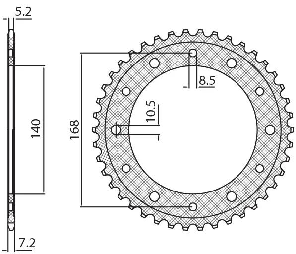 SUNSTAR řetězové kolečko zadní 4550 47 BMW F 800R (otvor pro šroub 8,5mm) (JTR6.47) (řetěz 525) (455047JT) (SUNSTAR řetězové kolečko zadní 4550 47)