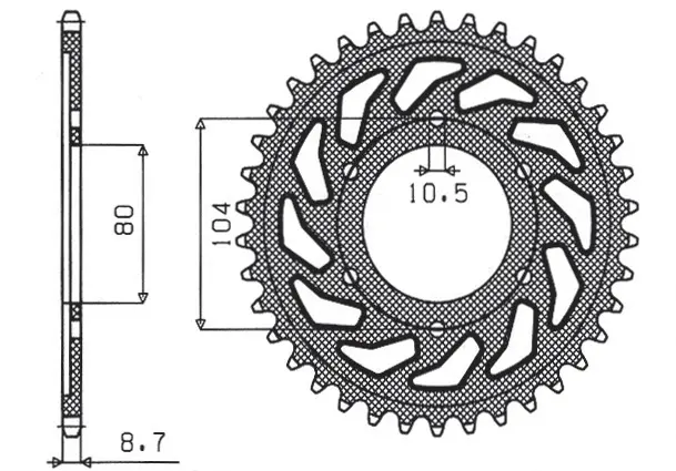 SUNSTAR řetězové kolečko zadní 488 44 KAWASAKI ZX9R (94-97), ZZR1200 (02-05) (JTR488.44) (řetěz 530) (48844JT) (SUNSTAR řetězové kolečko zadní 488 44)