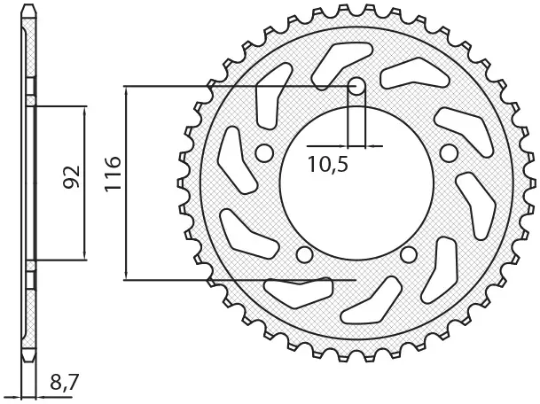 SUNSTAR řetězové kolečko zadní 4542 41 KAWASAKI ZZR 1400 '06-'18 (JTR1493.41) (ŘETĚZ 530) (454241JT) (SUNSTAR řetězové kolečko zadní 4542 41 KAWASAKI)
