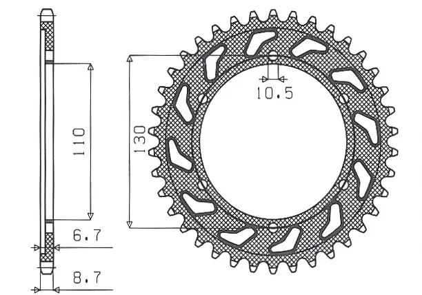 SUNSTAR řetězové kolečko zadní 241 39 YAMAHA XJR 1300 '04-'06, MT-01 '05-'11 (JTR479.39) (ŘETĚZ 530) (24139JT) ( )
