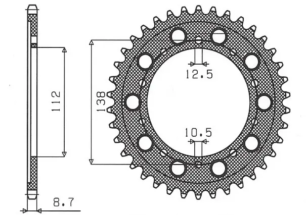 SUNSTAR řetězové kolečko zadní 4448 44 / 408 44 HONDA CBR 600F '91-'96, CBF 1000 '06-'10, CBR 1100 XX '97-'07 (SC35) (JTR1871.44) (JTR302.44) (ŘETĚZ