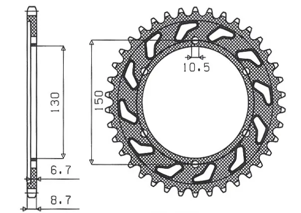 SUNSTAR řetězové kolečko zadní 860 47 YAMAHA YZF 600R THUNDER CAT (96-03), YZF 1000 THUNDER ACE, FZR 1000 (JTR859.47) (ŘETĚZ 530) (86047JT) ( )