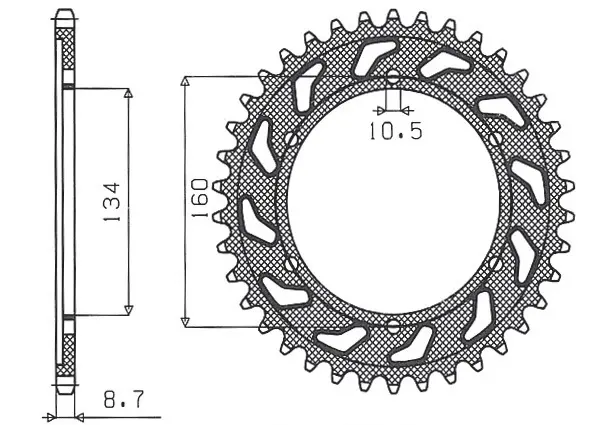 SUNSTAR řetězové kolečko zadní 4399 41 HONDA CBR 1000 RR '04-'05 (JTR1306.41) (ŘETĚZ 530) (439941JT) ( )