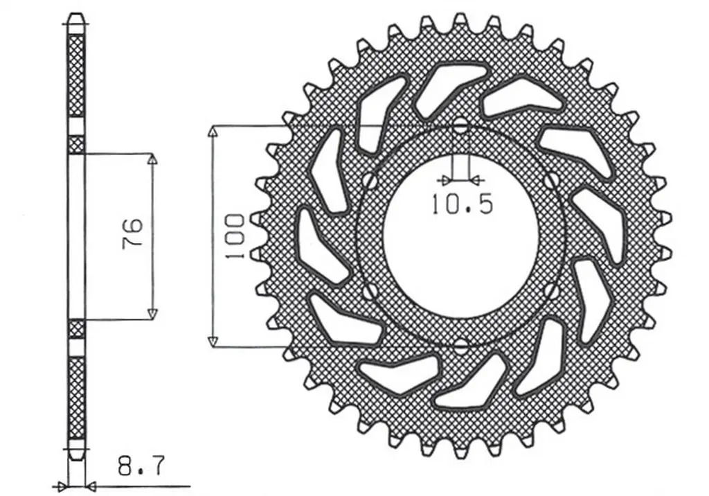 SUNSTAR rozeta zadní 818 42 SUZUKI GS 1000/1100, GSX 1100E (JTR818.42) (řetěz 630) (SUNSTAR rozeta zadní 818 42 SUZUKI GS 1000/1100, GSX 1100E)