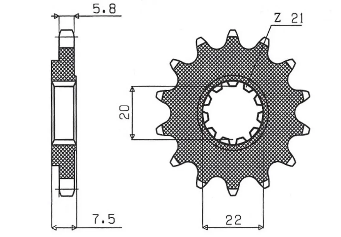 SUNSTAR řetězové kolečko přední 2120 14 HONDA CR 125R '04-'07, CRF 250R/X '04-'17 (JTF1323.14) (řetěz 520) (212014JT) (SUNSTAR řetězové kolečko)
