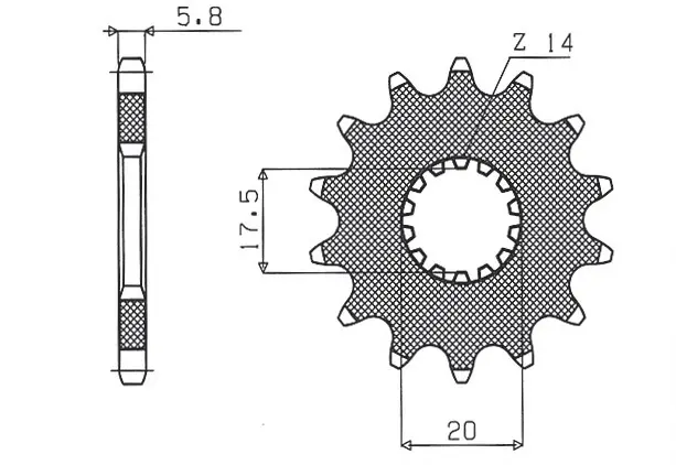 SUNSTAR řetězové kolečko přední 440 13 YAMAHA YZ 125 '87-'04 (JTF564.13) (ŘETĚZ 520) (44013JT) (SUNSTAR řetězové kolečko přední 440 13 YAMAHA YZ 125)