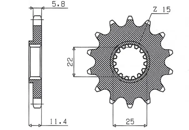 SUNSTAR řetězové kolečko přední 1252 15 KTM LC4 400/600/620/640/690 (JTF1902.15) (ŘETĚZ 520) (125215JT) ( )