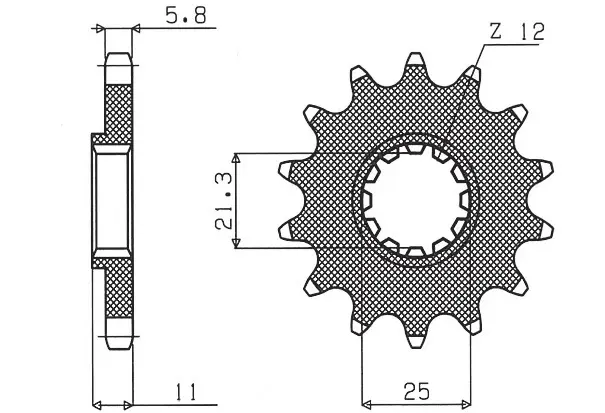 SUNSTAR řetězové kolečko přední 727 14 HUSQVARNA CR/WR/TC/TE 125/250/300/310/410/510/610 (JTF824.14) (ŘETĚZ 520) (72714JT) ( )