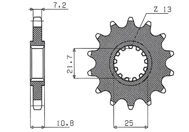 SUNSTAR řetězové kolečko přední 2142 17 YAMAHA TDM 850 '96-'00 (JTF1586.17) (ŘETĚZ 525) (214217JT) (SUNSTAR řetězové kolečko přední 2142 17 YAMAHA)