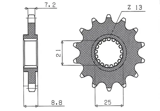 SUNSTAR řetězové kolo přední 2137 16 KAWASAKI ZX9R 02-03, Z 1000 03-06 (JTF1537.16) (213716JT) (SUNSTAR řetězové kolo přední 2137 16 KAWASAKI ZX9R)