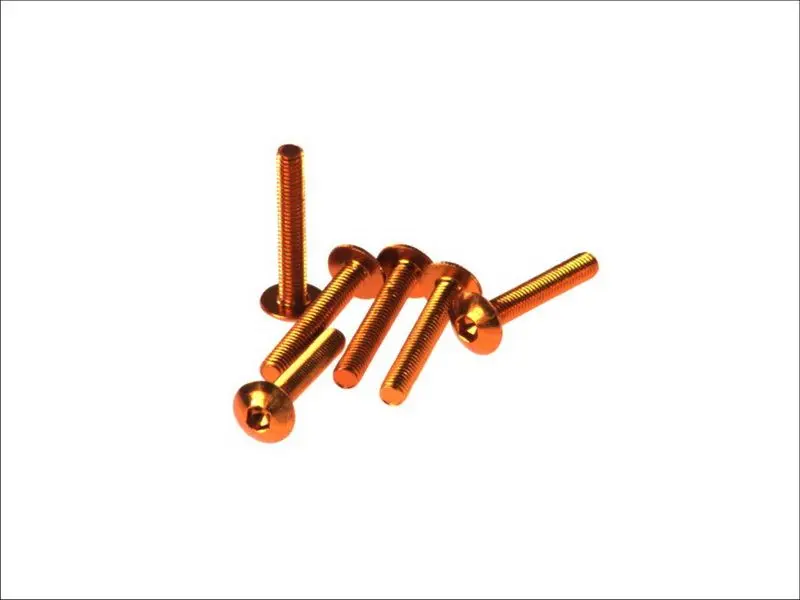 V PARTS (VICMA) sada šroubů do kapotáže M5X30 (6 kusů) barva oranžová (plochý allen) (TA530NO) (V PARTS (VICMA) sada šroubů do kapotáže M5X30 (6)
