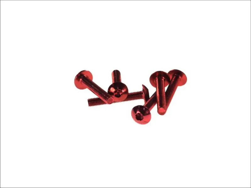 V PARTS (VICMA) sada šroubů do kapotáže M5X30 (6 kusů) barva červená (plochý allen) (TA530RJ) ( )