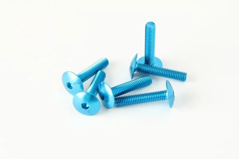 V PARTS (VICMA) sada šroubů do kapotáže M6X30 (6 kusů) barva modrá (imbus plochá)(TA630AZ) ( )