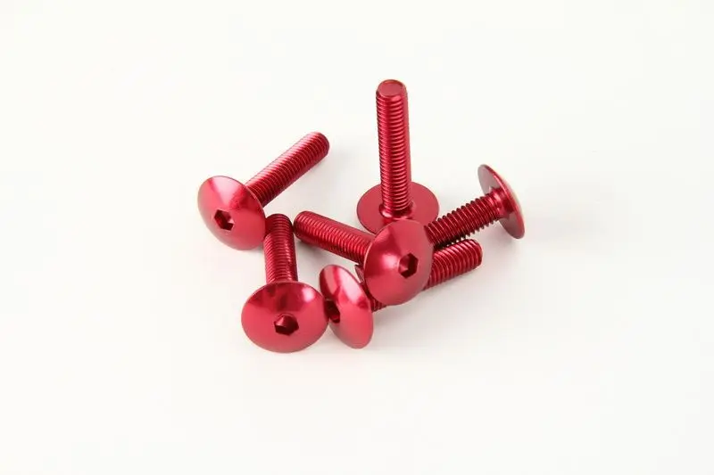 V PARTS (VICMA) sada šroubů do kapotáže M6X30 (6 kusů) barva červená (imbus plochá)(TA630R) ( )
