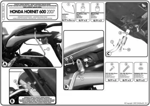 KAPPA nosič pod boční brašny HONDA CB 600F HORNET 07-10 ( )