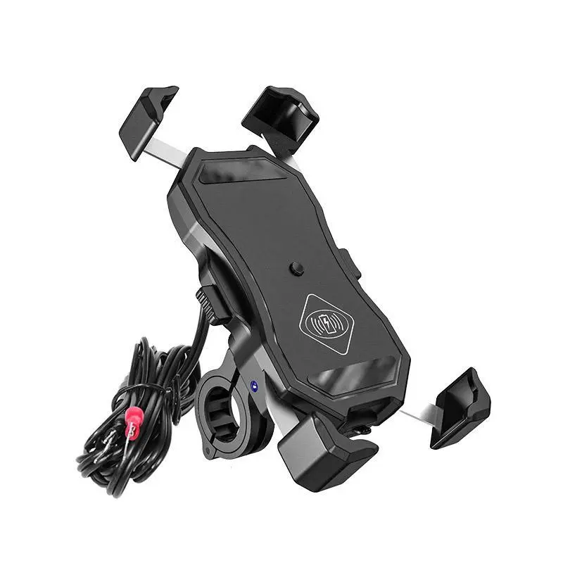BIKETEC držák telefonu s indukční nabíječkou na telefon montovaný na řidítka nebo zrcátko typ: R13W WIRELESS USB QC (EL) (K) (BIKETEC držák telefonu)