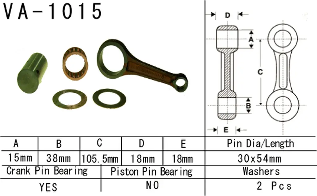 VESRAH ojnice HONDA TRX 250 TE FOURTRAX RECON '09-'19 (VA1015) (MADE IN JAPAN) ( )