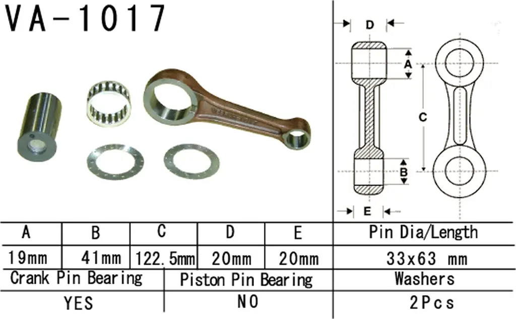 VESRAH ojnice HONDA TRX 450 FOURTRAX FOREMAN '95-'01 (VA1017) (MADE IN JAPAN) (VESRAH ojnice HONDA TRX 450 FOURTRAX FOREMAN '95-'01 (VA1017) (MADE IN)