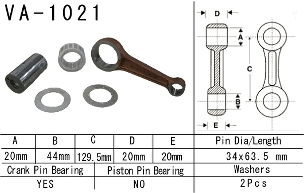 VESRAH ojnice HONDA TRX500 FE/FM/TM '05-'11 (FOURTRAX, FOREMAN) (VA1021) (MADE IN JAPAN) (VESRAH ojnice HONDA TRX500 FE/FM/TM '05-'11 (FOURTRAX,)