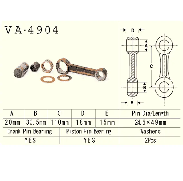 VESRAH ojniční sada KAWASAKI JS 550 (550 SX) 91-96 (C1,C2,C3,C4,C5) (vodní skútr) vyrobeno v Japonsku ( )