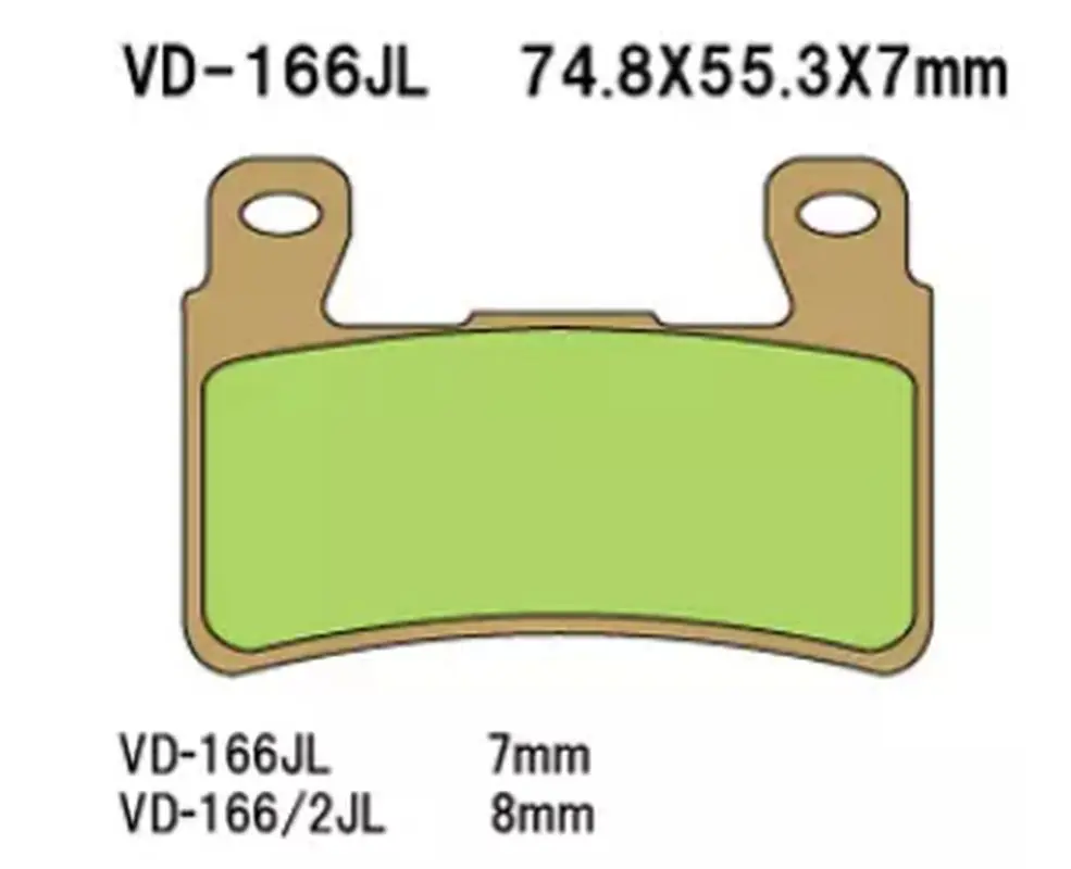 VESRAH brzdové destičky KH265 / KH296 sintrované barva zlatá HONDA CBR/VTR přední (8mm) vyrobeno v Japonsku (VESRAH brzdové destičky KH265 / KH296)