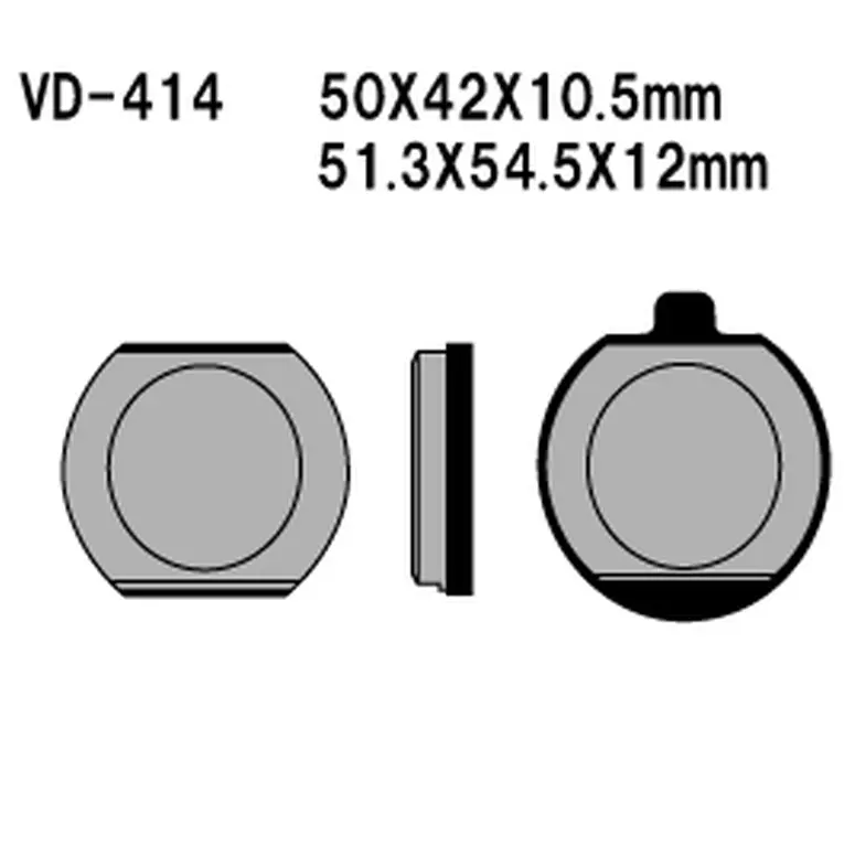 VESRAH brzdové destičky KH33 KAWASAKI Z400/650/750/1000, KZ900 76-77 - nahrazuje je SD-414 vyrobeno v Japonsku (VESRAH brzdové destičky KH33 KAWASAKI)
