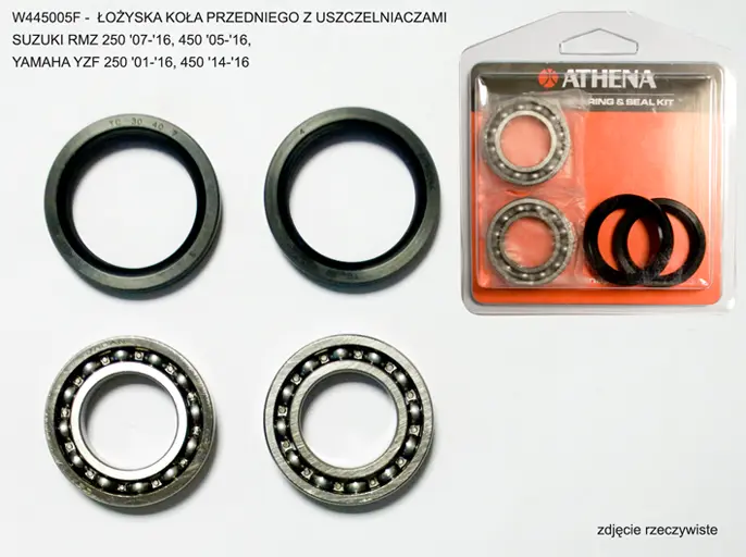 ATHENA ložiska předního kola s těsněními SUZUKI RMZ 250 07-24, 450 05-24, YAMAHA YZF 250 14-24, 450 14-24 ( )