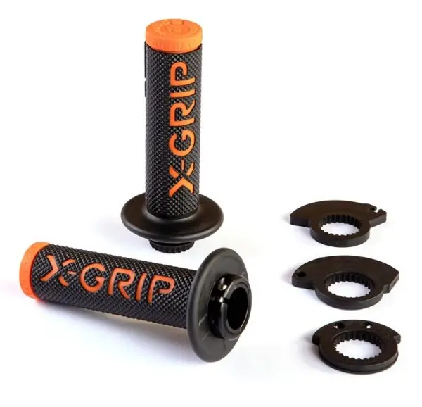 X-GRIP gripy BRAAAAP GRIPS LOCK-ON-GRIP (s adaptéry plynu) ORANGE barva oranžová (X-GRIP gripy BRAAAAP GRIPS LOCK-ON-GRIP (s adaptéry plynu) ORANGE)