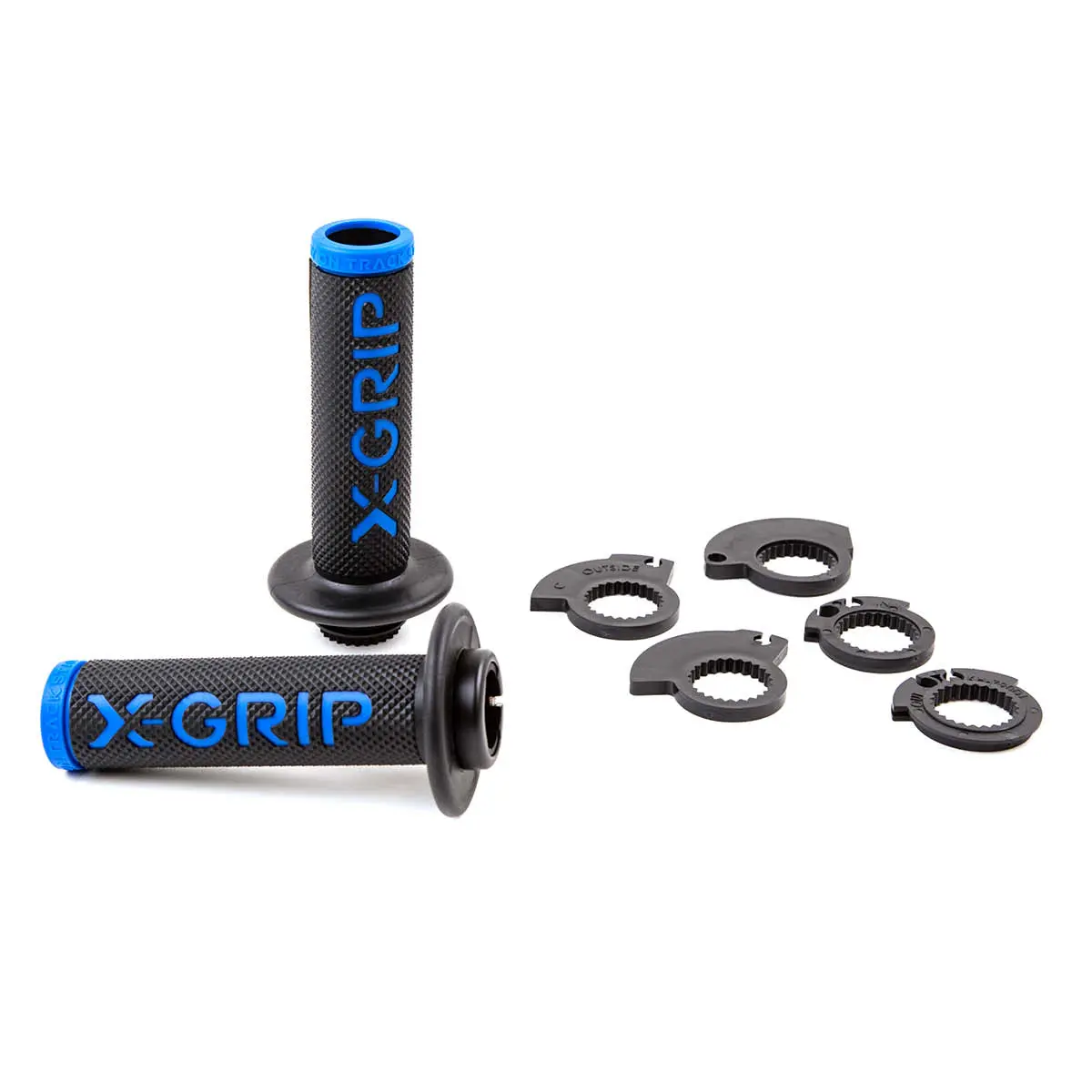 X-GRIP gripy BRAAAAP GRIPS LOCK-ON-GRIP (s adaptéry plynu) BLUE OPEN END (s otvorem) barva modrá (X-GRIP gripy BRAAAAP GRIPS LOCK-ON-GRIP (s adaptéry)