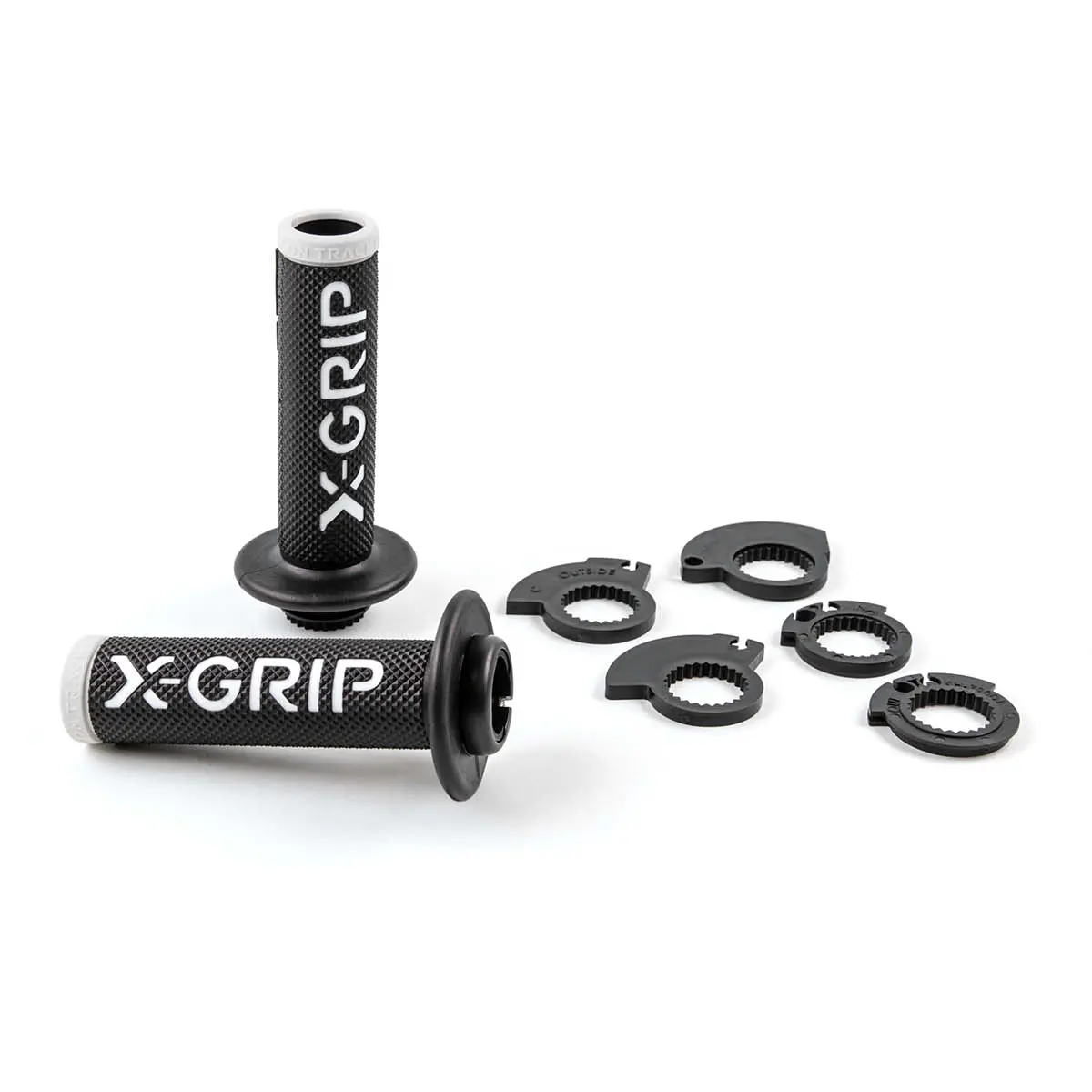 X-GRIP gripy BRAAAAP GRIPS LOCK-ON-GRIP (s adaptéry plynu) WHITE OPEN END (s otvorem) barva bílá (X-GRIP gripy BRAAAAP GRIPS LOCK-ON-GRIP (s adaptéry)