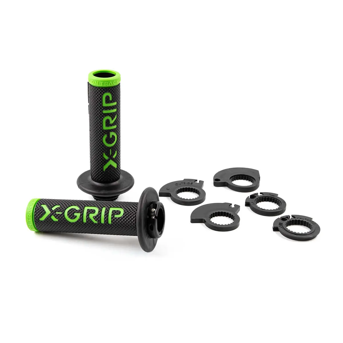 X-GRIP gripy BRAAAAP GRIPS LOCK-ON-GRIP (s adaptéry plynu) GREEN OPEN END (s otvorem) barva zelená (X-GRIP gripy BRAAAAP GRIPS LOCK-ON-GRIP (s)