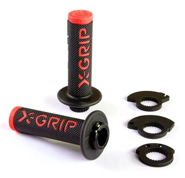 X-GRIP gripy BRAAAAP GRIPS LOCK-ON-GRIP (s adaptéry plynu) RED barva červená (X-GRIP gripy BRAAAAP GRIPS LOCK-ON-GRIP (s adaptéry plynu) RED barva)