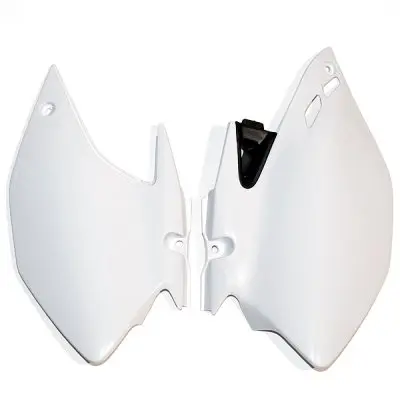 UFO boční tabulky na startovací číslo YAMAHA WRF 250 07-14, WRF 450 07-11 barva bílá (UFO boční tabulky na startovací číslo YAMAHA WRF 250 07-14, WRF)