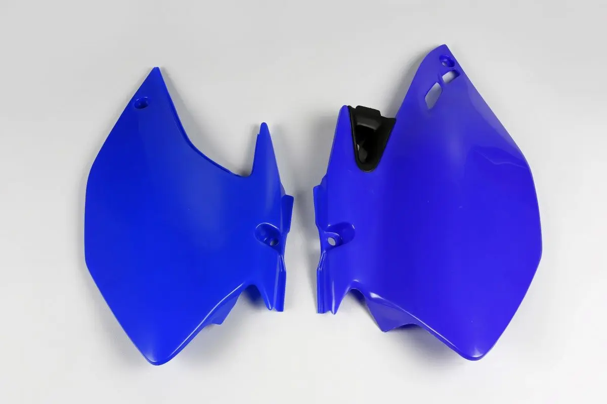UFO boční tabulky na startovací číslo YAMAHA WRF 250 07-14, WRF 450 07-11 barva modrá (UFO boční tabulky na startovací číslo YAMAHA WRF 250 07-14,)