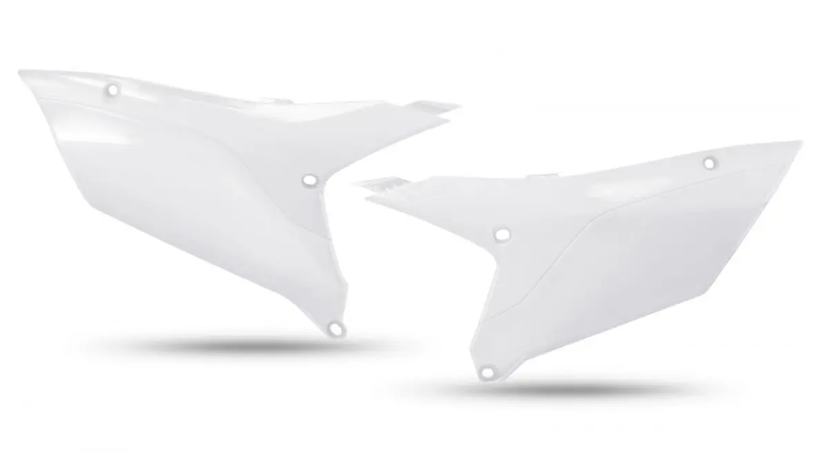 UFO boční tabulky na startovací číslo YAMAHA YZF 450 23-25, YZF 250 24-25 barva bílá (UFO boční tabulky na startovací číslo YAMAHA YZF 450 23-25, YZF)