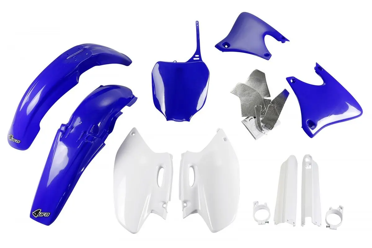 UFO kompletní sada plastů (FULL KIT) s kryty přední vidlice YAMAHA YZF 426 00-02 barva (modrá/bílá) (YA289E999) ( )