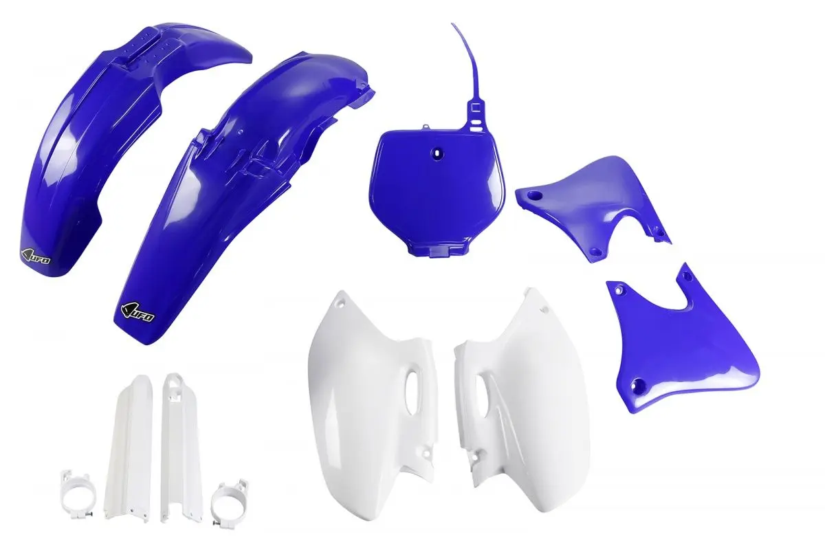 UFO kompletní sada plastů (FULL KIT) s kryty přední vidlice YAMAHA YZF 400 98-99 barva 99 (modrá/bílá) (YA290E999) ( )