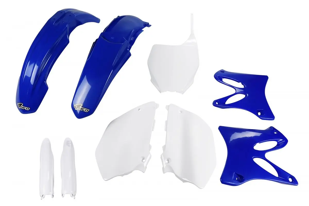 UFO kompletní sada plastů (FULL KIT) s kryty přední vidlice YAMAHA YZ 125 / 250 08-14 barva modrá - bílá ( )