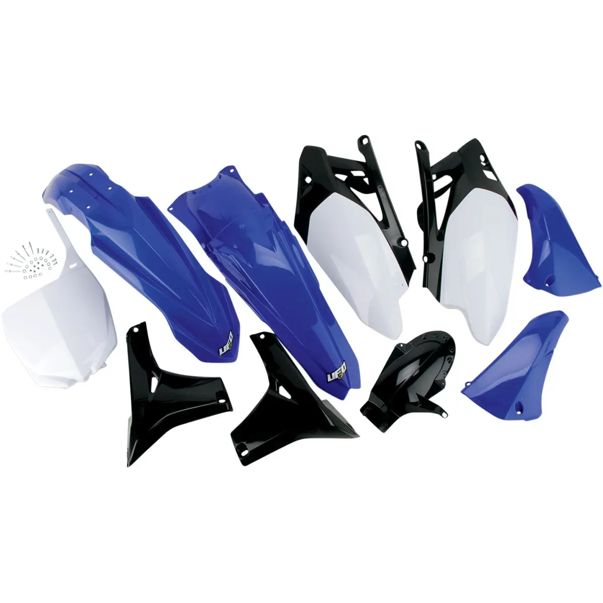UFO kompletní sada plastů YAMAHA YZF 450 '10 barva OEM (bílá/modrá/černá) (YA309E999) (UFO kompletní sada plastů YAMAHA YZF 450 '10 barva OEM)