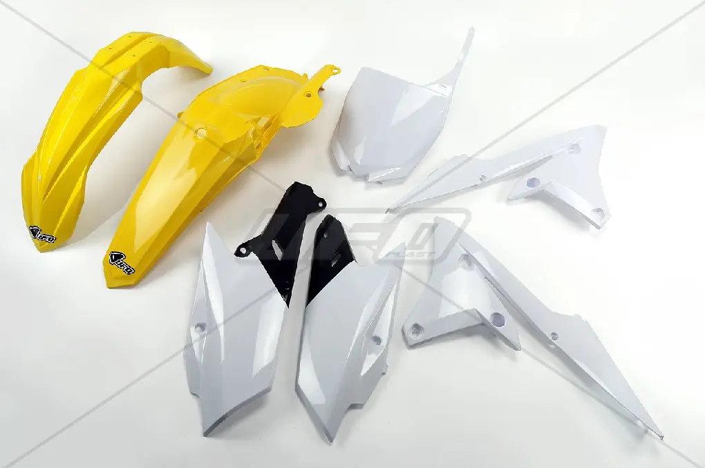 UFO kompletní sada plastů YAMAHA YZF 250 '14-'18, YZF 450 '14-'17 barva OEM (bílá/žlutá) (YA318E999D) (UFO kompletní sada plastů YAMAHA YZF 250)