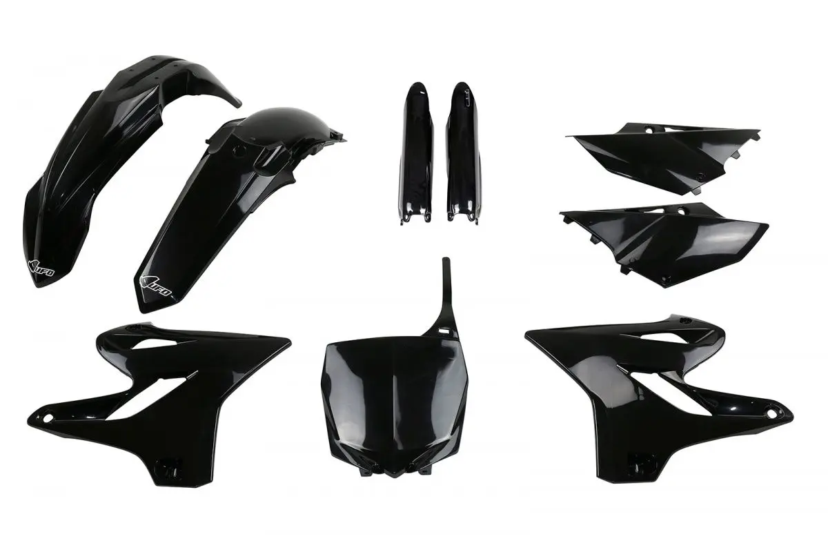 UFO kompletní sada plastů (FULL KIT) s kryty přední vidlice YAMAHA YZ 125 15-21, YZ 250 15-21 barva černá (YA319E001) (UFO kompletní sada plastů)
