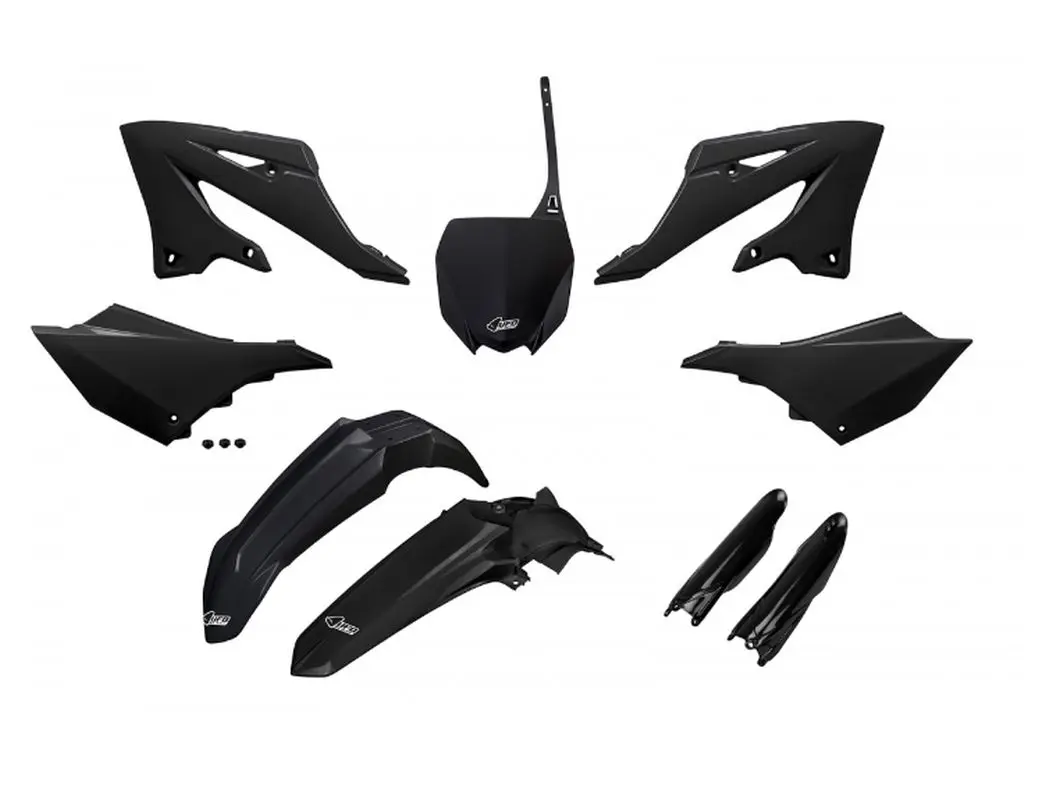 UFO kompletní sada plastů (FULL KIT) s kryty tlumičů YAMAHA YZ 125 / 250 22-26 barva černá (UFO kompletní sada plastů (FULL KIT) s kryty tlumičů)