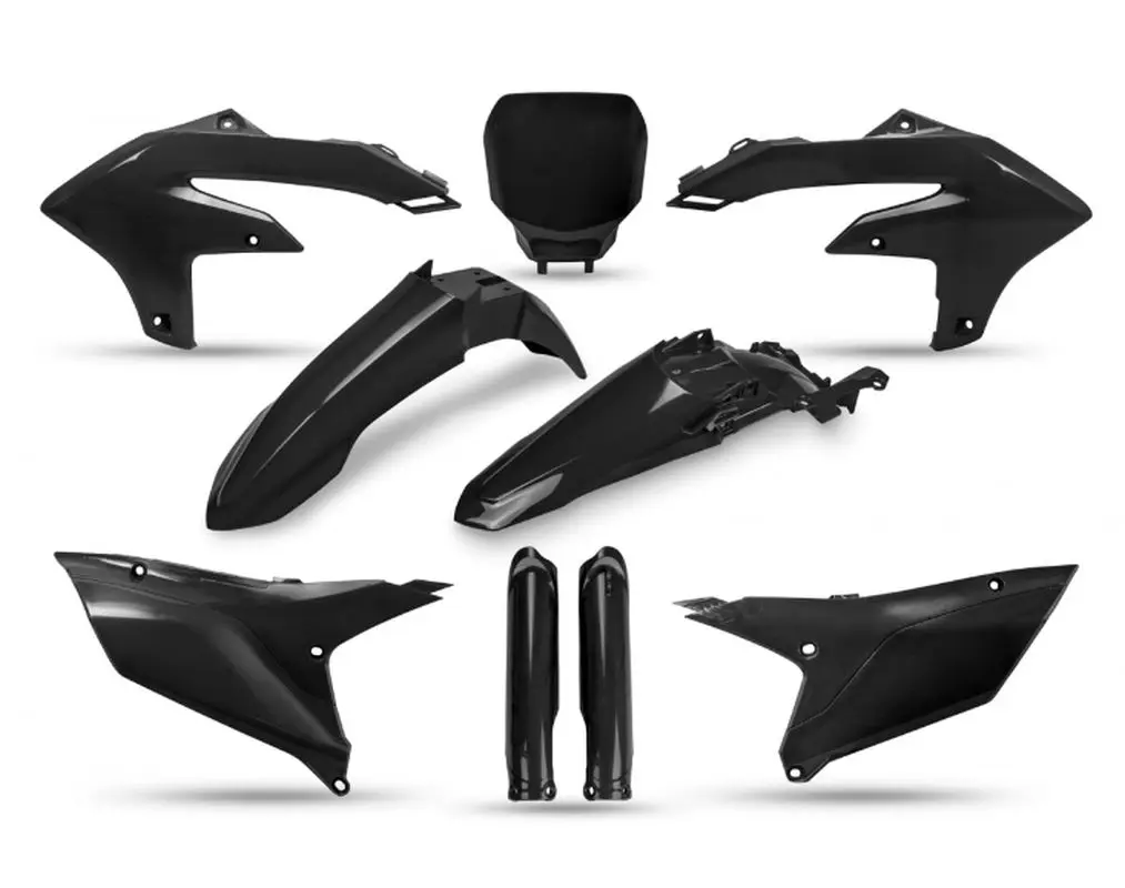 UFO kompletní sada plastů (FULL KIT) s kryty tlumičů YAMAHA YZF 250 24-26, YZF 450 23-25 barva černá (UFO kompletní sada plastů (FULL KIT) s kryty)